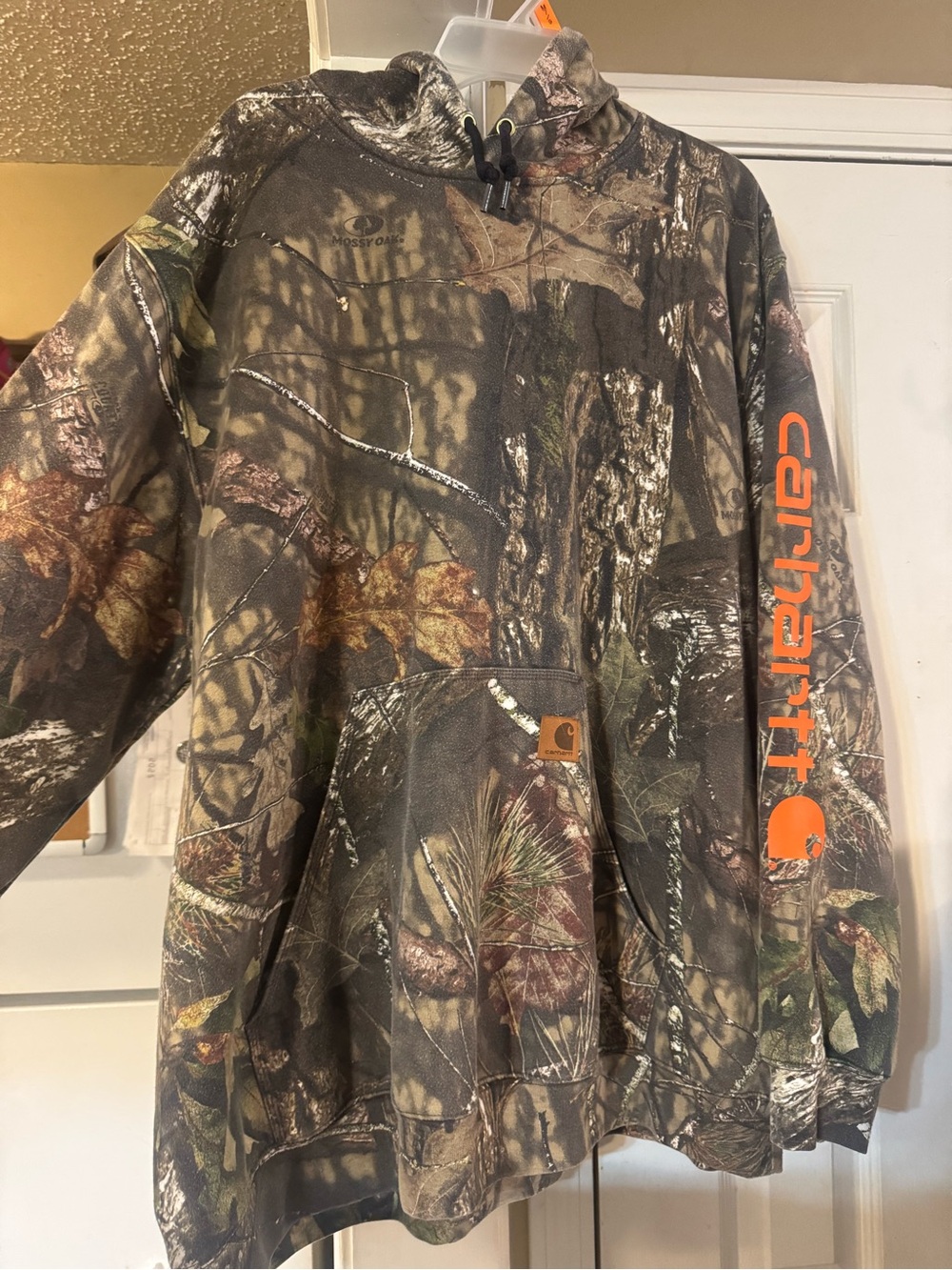 Carhartt Kids Realtree Camo Hooded Sweatshirt with Orange Logo